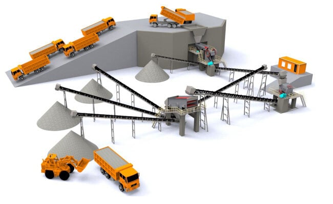 model diagram of basalt crushing process