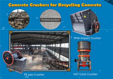7 types Concrete Crusher for Recycling Concrete